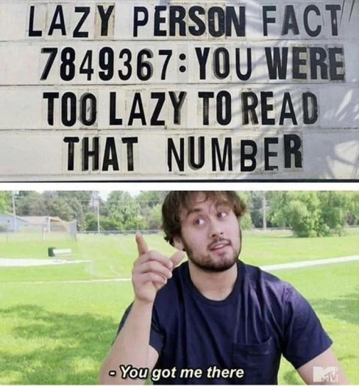 lazy person fact